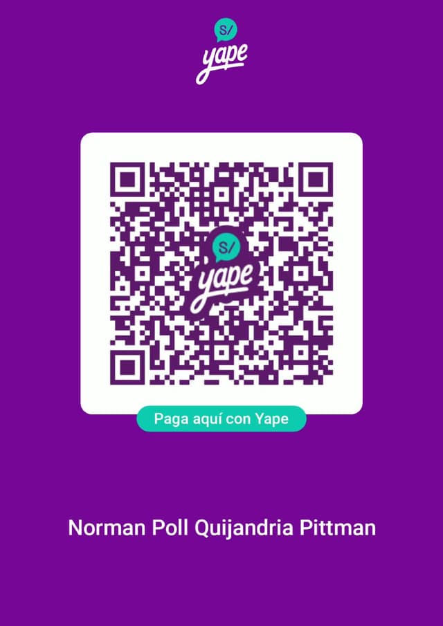 Código QR de Yape para pagar la reserva a Norman Quijandría